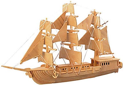 پازل چوبی 3 بعدی مدل قایق بادبانی