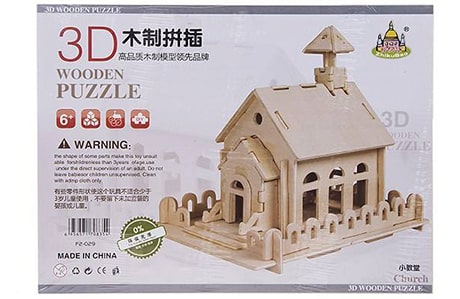 پازل چوبی سه بعدی ژیکوباو مدل کلیسا
